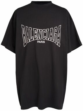 Balenciaga 'Boxing' Cotton Oversized Black Logo T Shirt